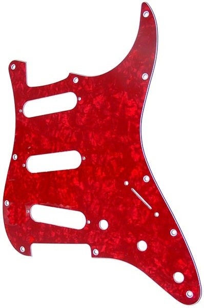 Pickguard - Placa Tipo Stratocaster Sss Rojo Perlado