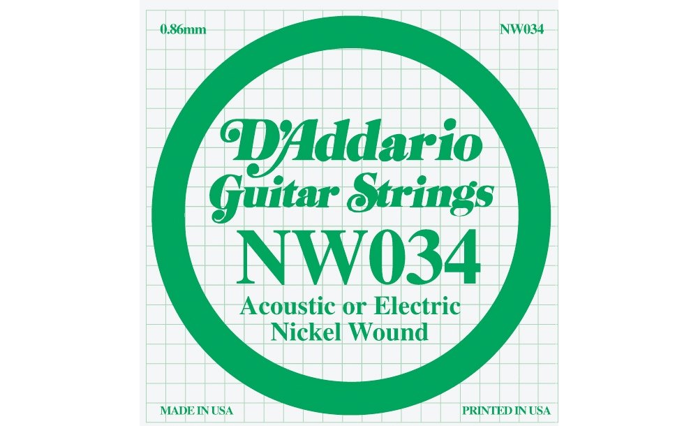 Cuerda 5ta Eléctrica D'Addario NW034 034 Plateado Niquel