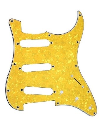 Pickguard - Placa Tipo Stratocaster SSS Amarillo Perlado