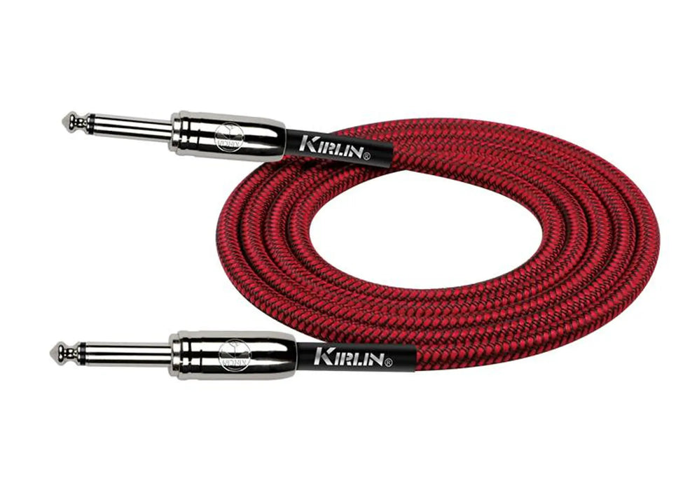 Cable Instrumento 6Mts Kirlin Plug/Plug Tela Rojo IWCC-201PN-6RD