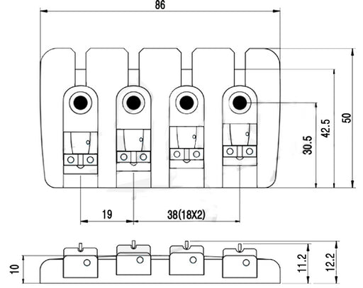 Puente Bajo 4 Cuerdas BB001 BK