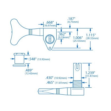 Clavijeros Bajo 4 en Línea Negro Gotoh 0899BK