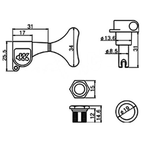 Clavijero Bajo Wilkinson Repuesto WJB650BK derecho