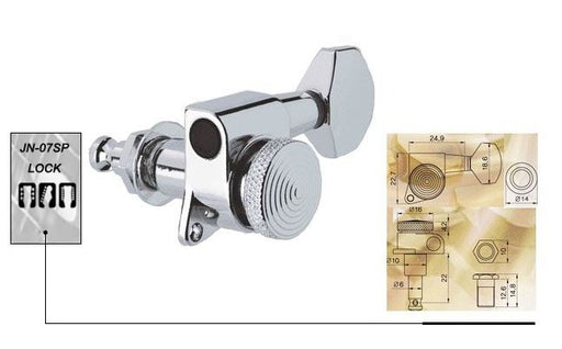 Clavijeros Guitarra Eléctrica 6 en línea bloqueo JN-07 CR
