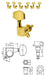Clavijero Guitarra Wilkinson Repuesto Dorado (Izquierdo) WJ01GD