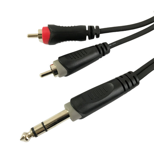 Cable Plug Stereo 6.3 a 2 RCA Plug 3 Mts Samurai RAYC-110L3