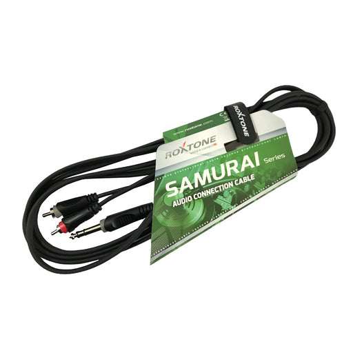 Cable Plug Stereo 6.3 a 2 RCA Plug 3 Mts Samurai RAYC-110L3