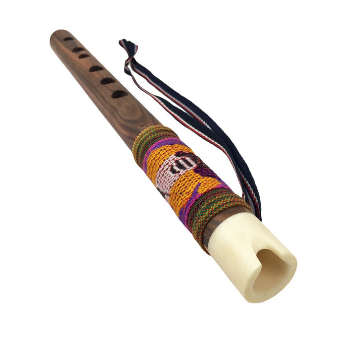 Quena boquilla de hueso + aguayo
