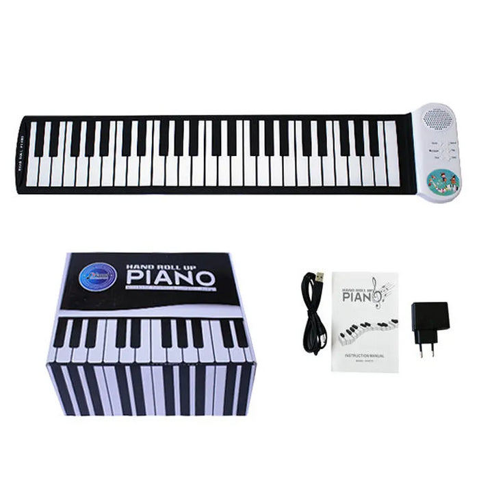 Piano Eléctrico Portatil Flexible 49 Teclas Allegro All-K49 Negro Silicona