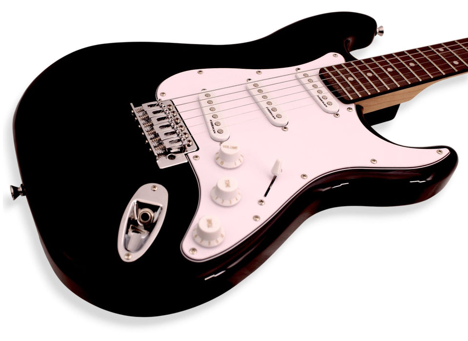 Pack Guitarra Eléctrica Freeman Negra + Amplificador 10W + Accesorios de REGALO + Envío GRATIS en RM