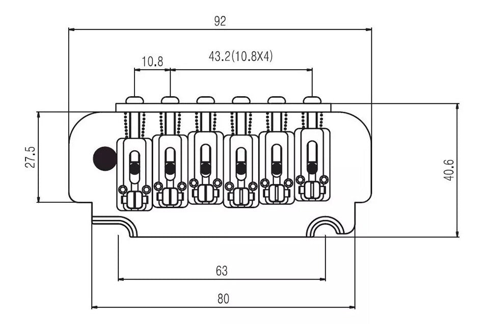 Puente Guitarra Eléctrica BS108C Roller