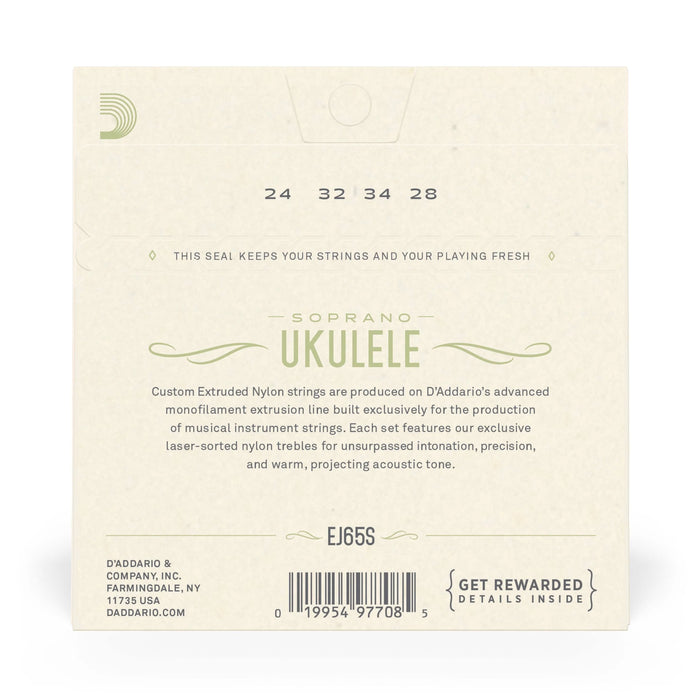 Cuerdas Ukelele Soprano Daddario EJ65S