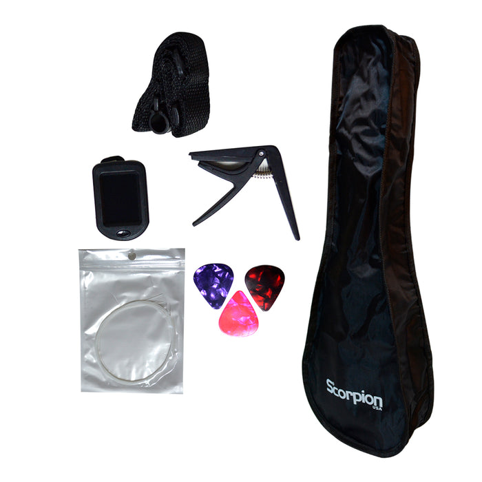 Kit Ukelele Soprano Scorpion Sckuk-30s Natural