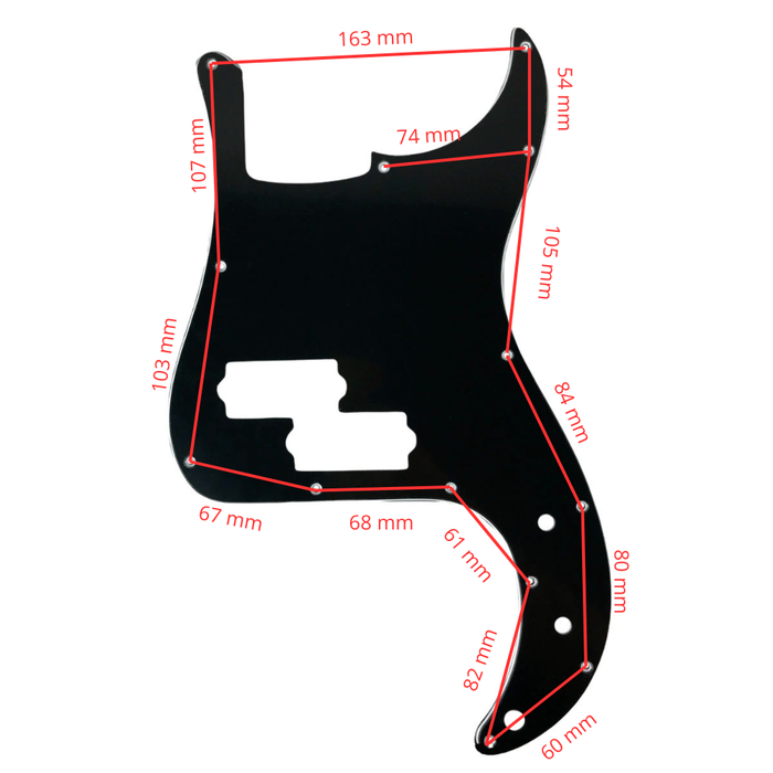 Pickguard - Placa Precision Bass Negra