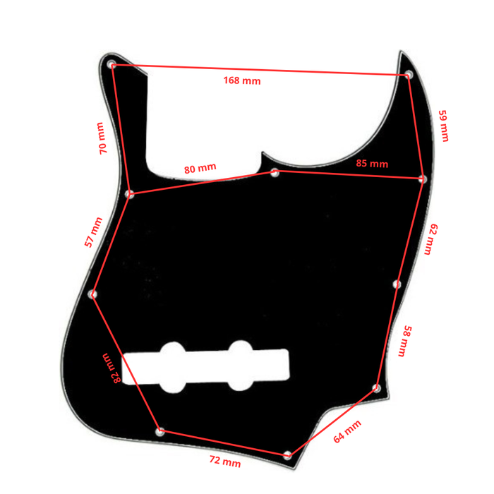 Pickguard - Placa tipo Jazz Bass Negro