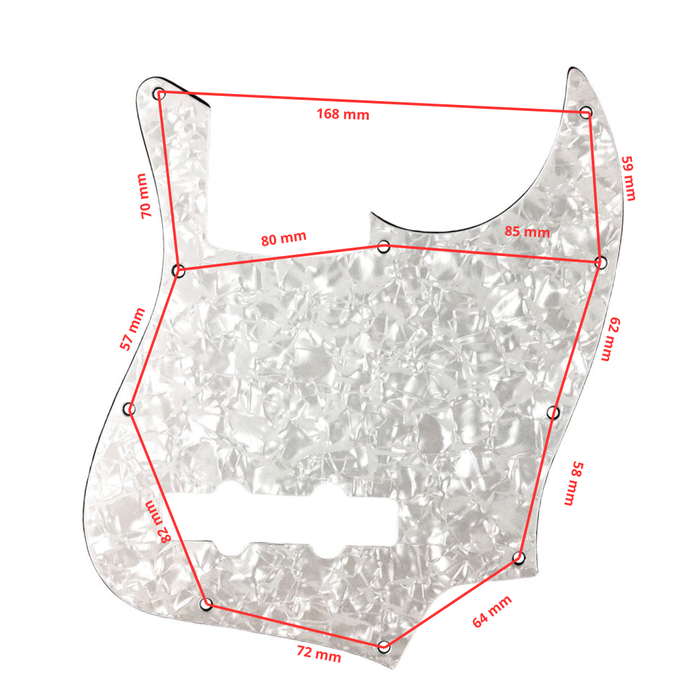 Pickguard - Placa Tipo Jazz Bass Blanco Perlado