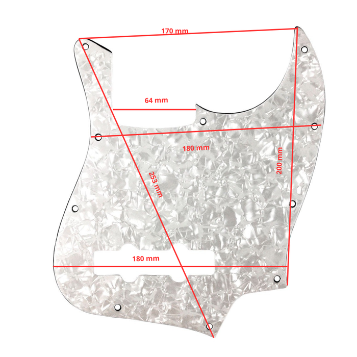 Pickguard - Placa Tipo Jazz Bass Blanco Perlado