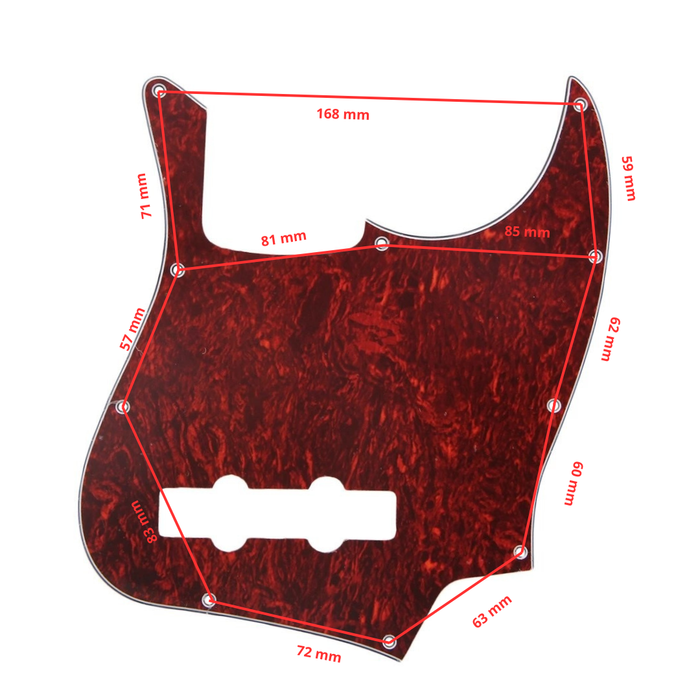 Placa / Pickguard Bajo Tipo Jazz Bass Café Perlado