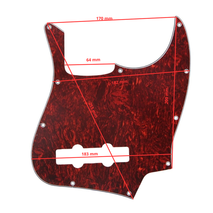 Placa / Pickguard Bajo Tipo Jazz Bass Café Perlado