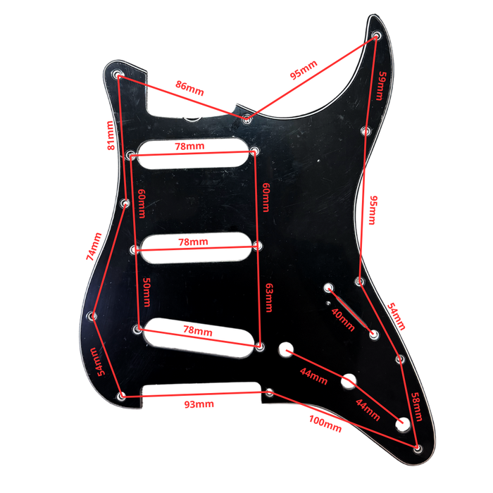 Pickguard - Placa Stratocaster SSS Negro