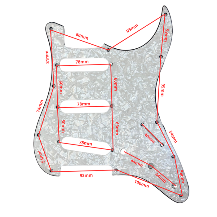 Pickguard - Placa Stratocaster SSS Blanco Perlado