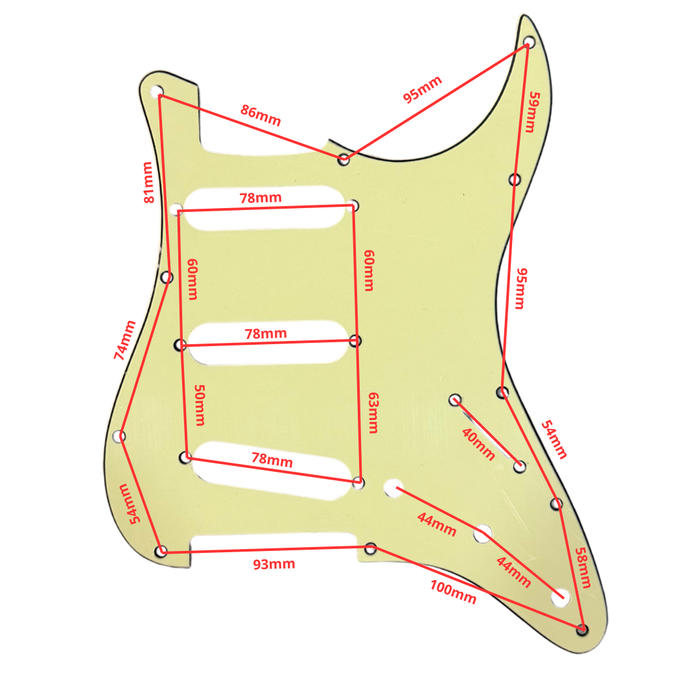 Pickguard - Placa Stratocaster SSS Crema