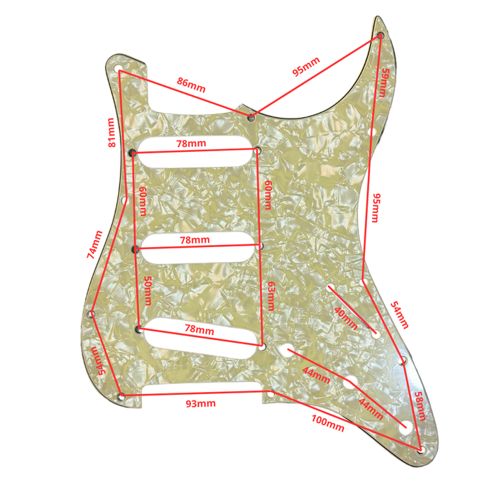 Pickguard - Placa Stratocaster SSS Crema Perlado