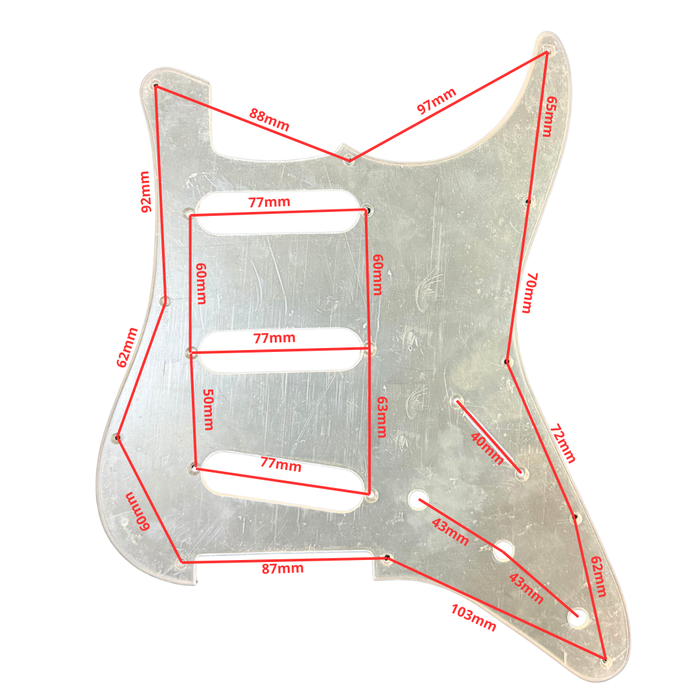 Pickguard - Placa Stratocaster SSS Transparente