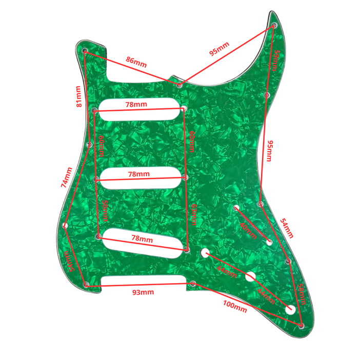 Pickguard - Placa Stratocaster SSS Verde Perlado