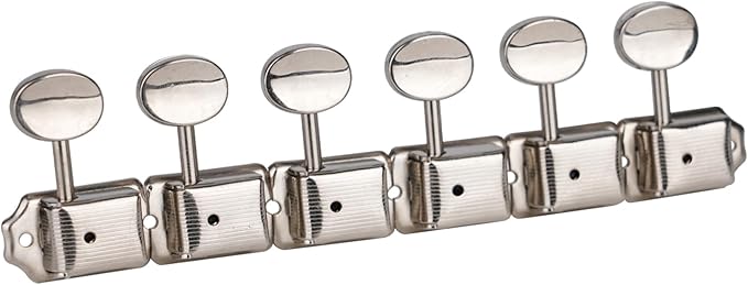 Clavijeros Guitarra Eléctrica / Acústica Metálica Vintage Jin Jo 6 En Línea Cromado J-55