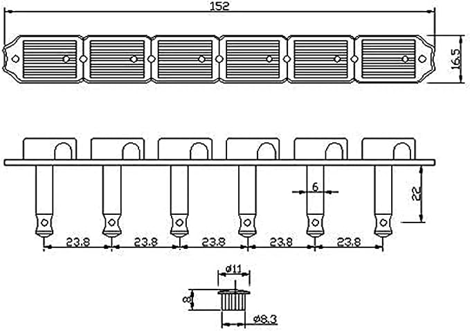 Clavijeros Guitarra Eléctrica / Acústica Metálica Vintage Jin Jo 6 En Línea Cromado J-55