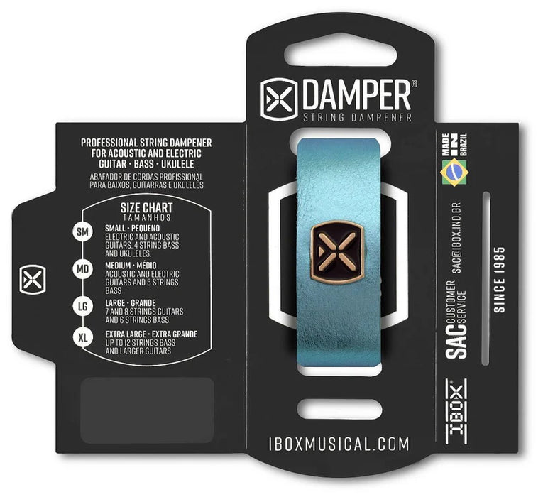 Damper Cuero Logo Metálico Azul DSMD07