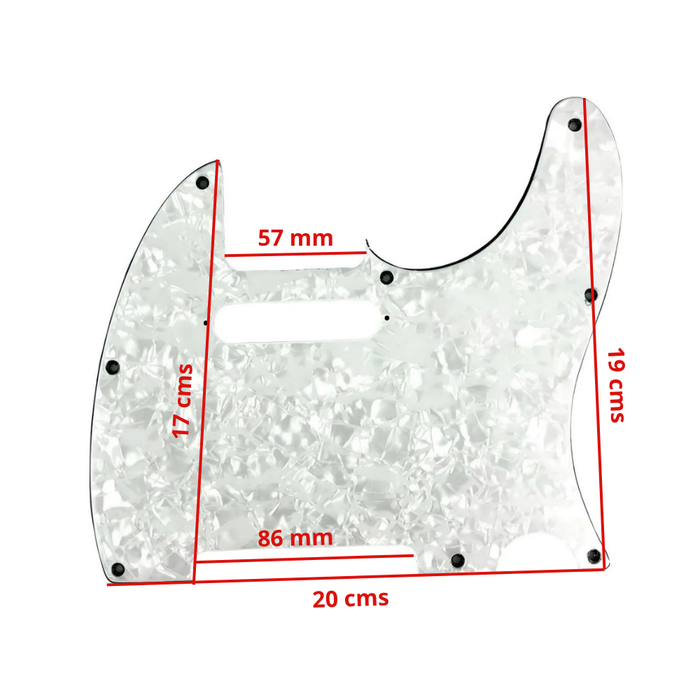 Placa-pickguard Guitarra Tipo Telecaster Blanco Perlado