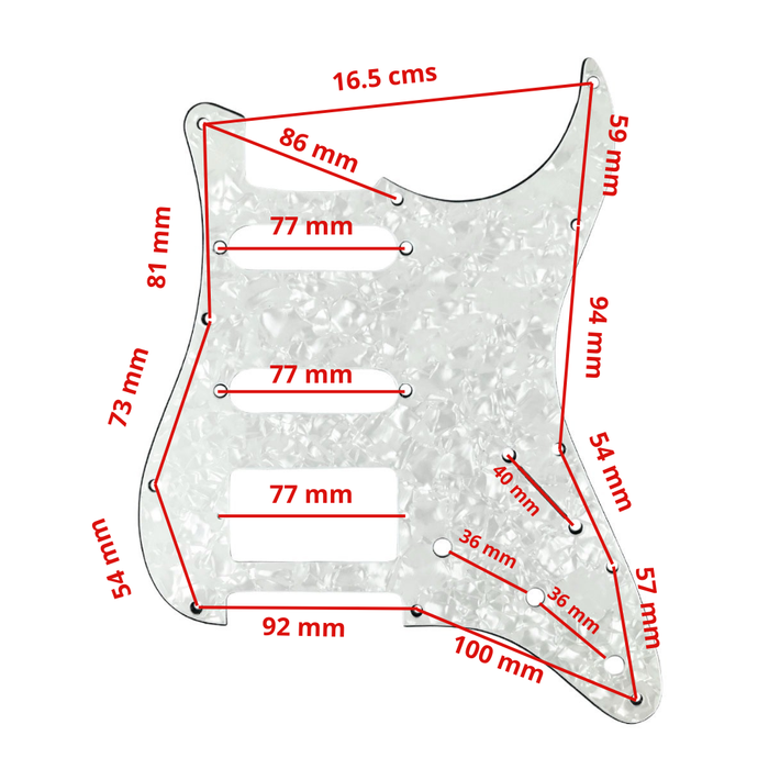 Pickguard - Placa Stratocaster SSH Blanco Perlado