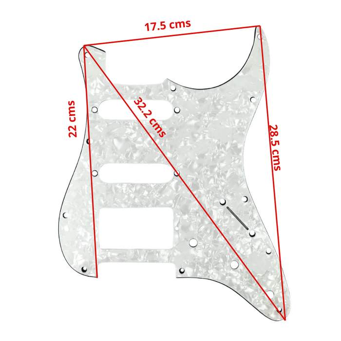 Pickguard - Placa Stratocaster SSH Blanco Perlado