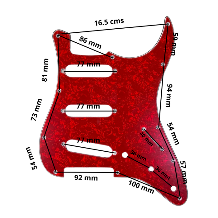 Pickguard - Placa Stratocaster SSS Rojo Perlado