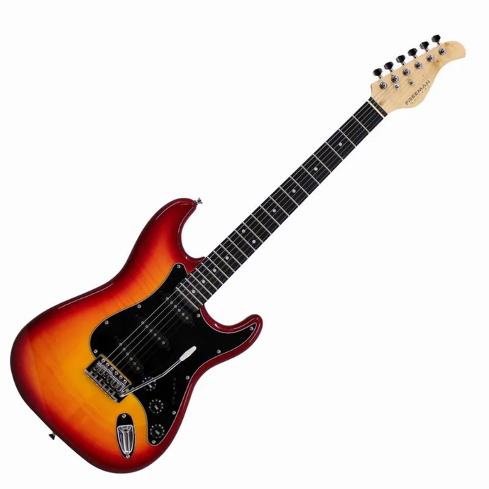 Guitarra Electrica Freeman Strato HSS Sunburst Rojo SST-412