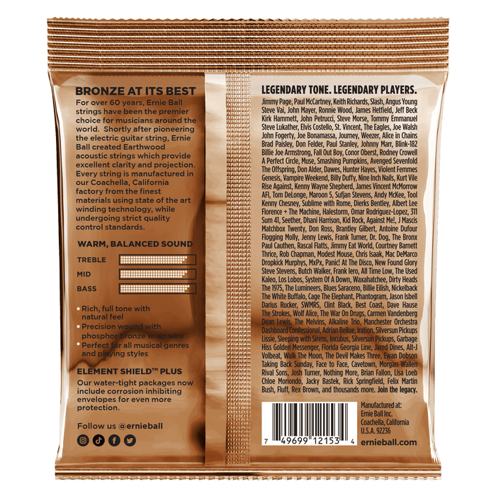 Cuerdas Guitarra Acustica Ernie Ball 12 cuerdas Phosphor Bronce