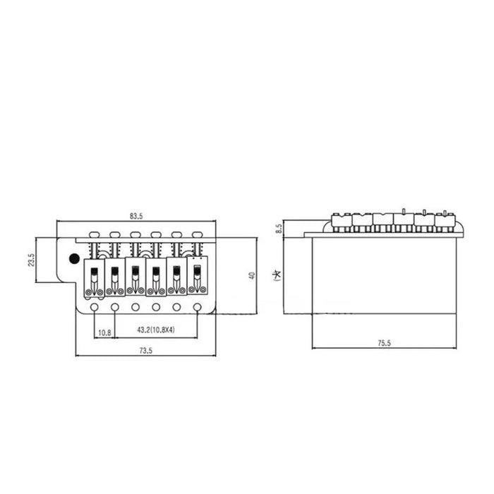 Puente Guitarra Eléctrica Con Trémolo 6T BS106E GD - vista 2