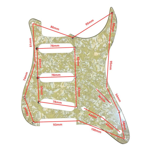 Pickguard - Placa Stratocaster SSS Crema Perlado - vista 2