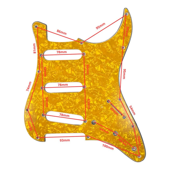 Pickguard - Placa Stratocaster SSS Amarillo Perlado - vista 2