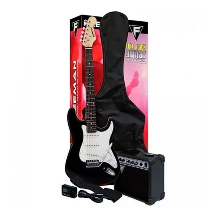 Pack Guitarra Eléctrica Freeman Negra + Amplificador 10W + Accesorios de REGALO - vista 3