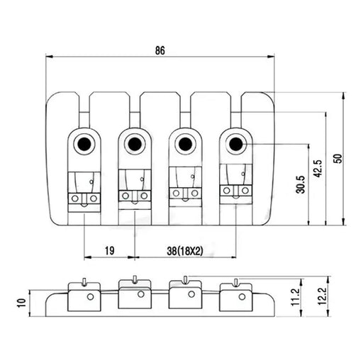 Puente Bajo 4 Cuerdas BB001 BK - vista 2
