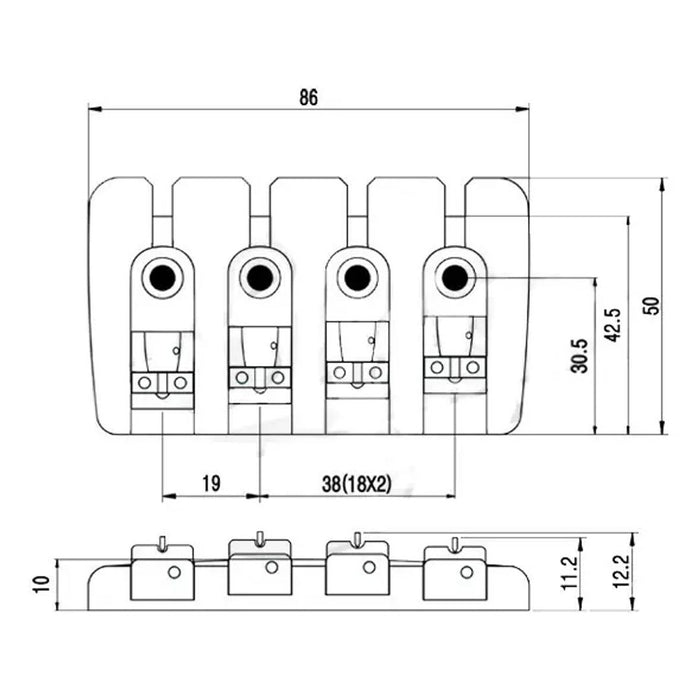 Puente Bajo 4 Cuerdas BB001 BK - vista 2
