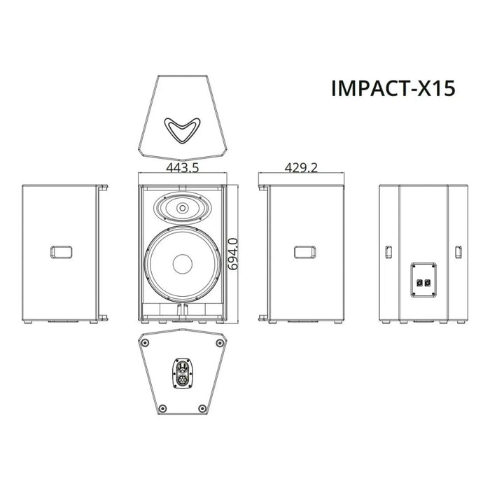 Parlante Pasivo Wharfedale Impact-x15 350w - vista 3