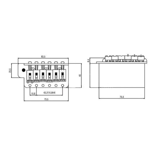 Puente Guitarra Eléctrica Con Trémolo 6T BS106 - vista 2