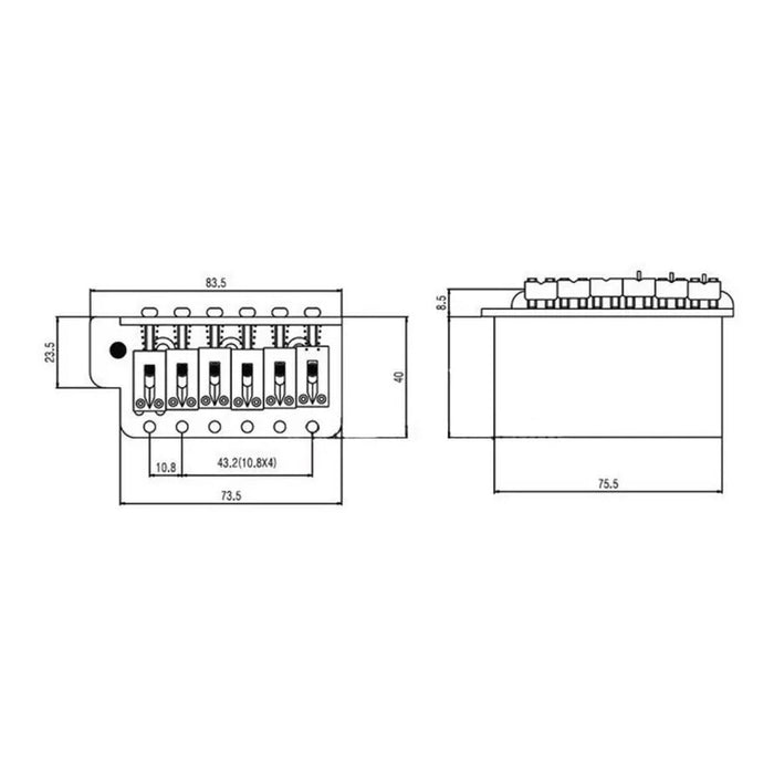 Puente Guitarra Eléctrica Con Trémolo 6T BS106 - vista 2