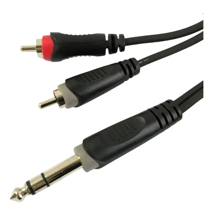 Cable Plug Stereo 6.3 a 2 RCA Plug 3 Mts Samurai RAYC-110L3 - vista 2