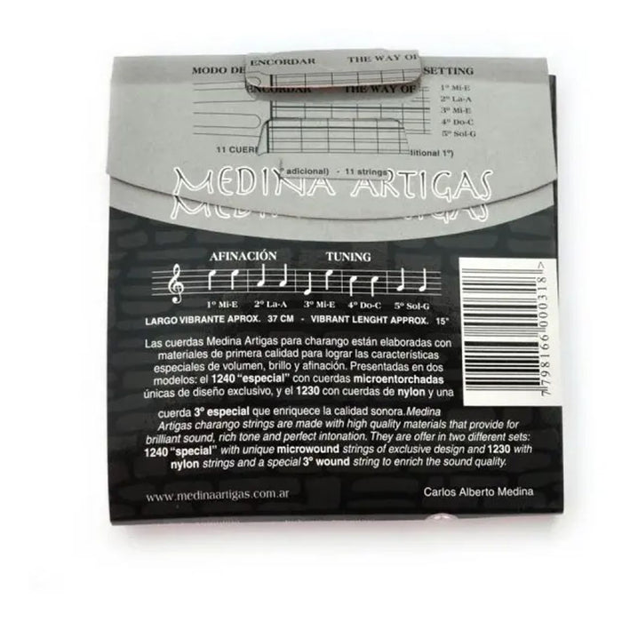 Cuerdas Charango Medina Artigas 1230 Nylon Negro - vista 4