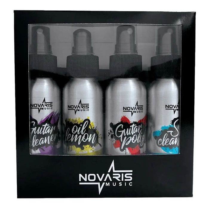 Kit limpieza guitarra y bajo Novaris Music 40 ml - contenido del set